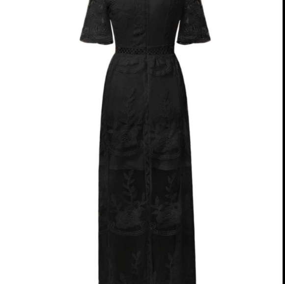 Lace Maxi Dress, Black XL - Picture 4 of 9